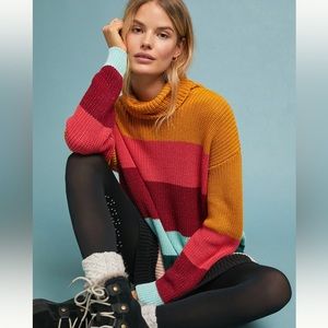 Farm Rio for Anthropologie Boldly Striped Sweater Dress